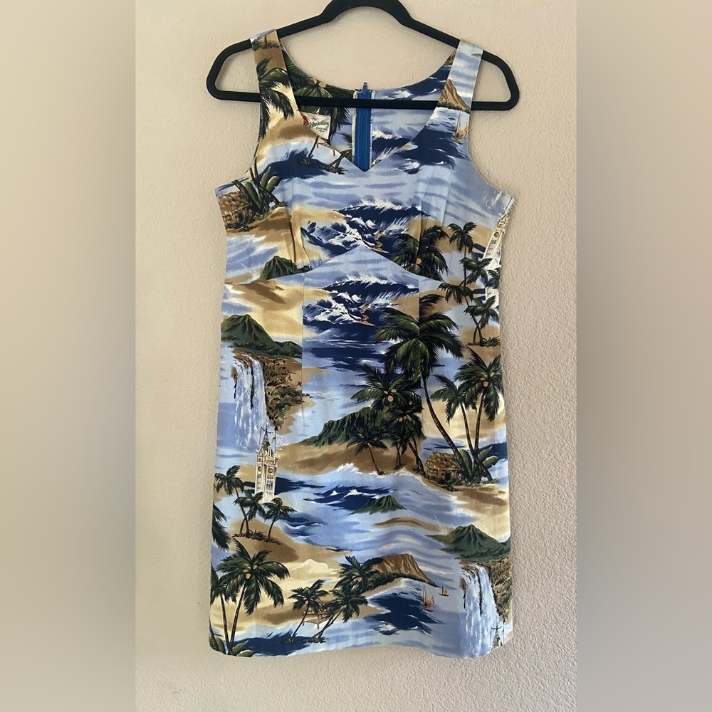 Vintage HILO HATTIE Hawaiian Dress 10 Zip Surf Aloha Women's Beach Retro Island